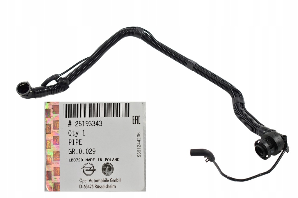 фото №1, Оригінальний номер opel шланг вакууму вентиляція картера 25193343 orygina