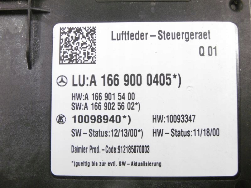 фото №1, Mercedes gl ii x166 модуль подвеска a1669000405