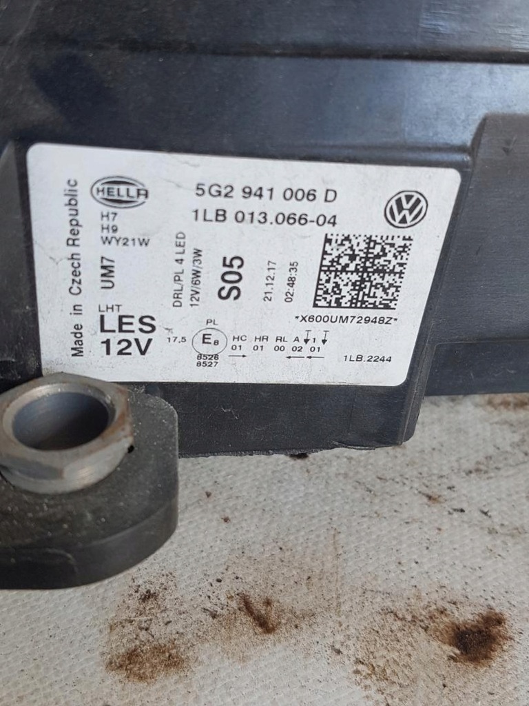 фото №5, Лампа правый перед vw golf vii 5g2941006d