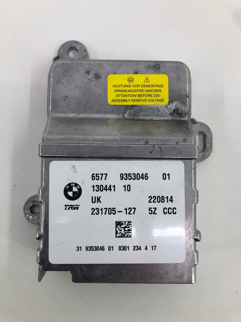 фото №1, Mini f55 f56 датчик модуль блок керування подушок подушка безпеки 9353046