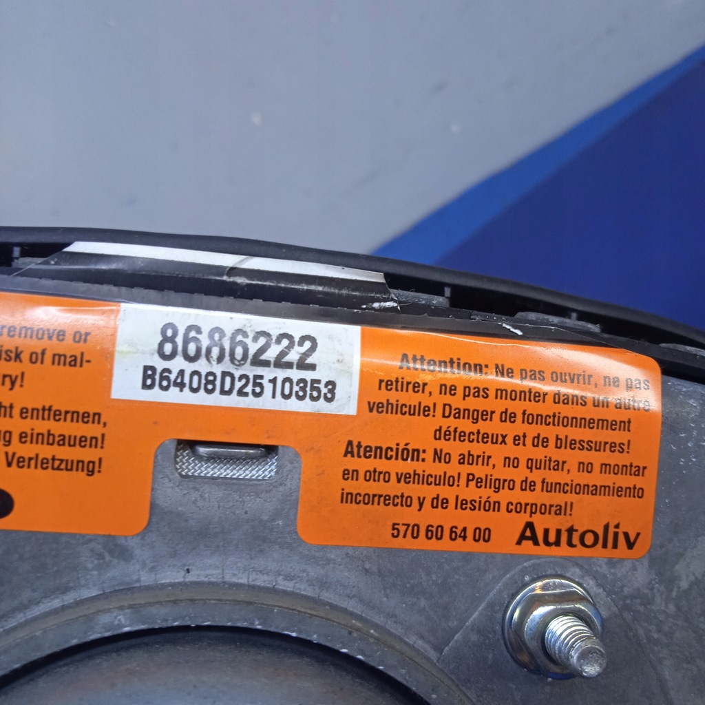 фото №8, Volvo s60 v70 s80 подушка воздушная подушка безопасности водителя 8686222