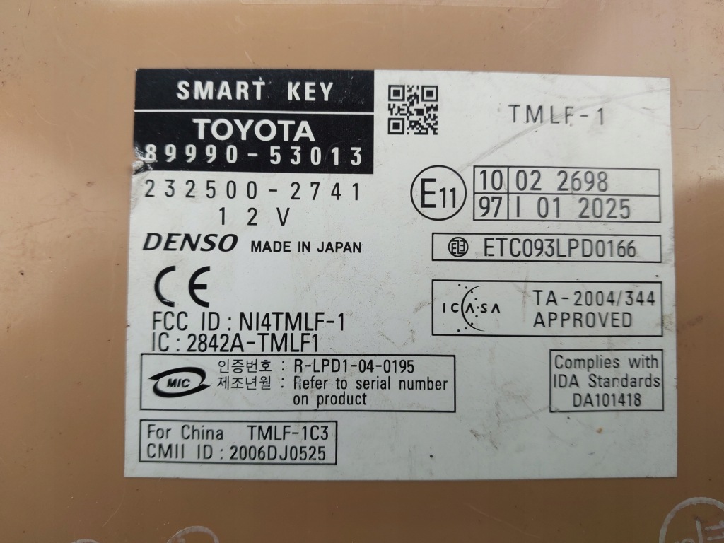Модуль smart key 89990-53013 lexus is 2 2.2 d Оригинал