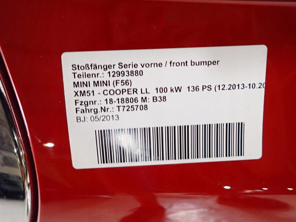 фото №9, Mini cooper f56 14- бампер перед передній