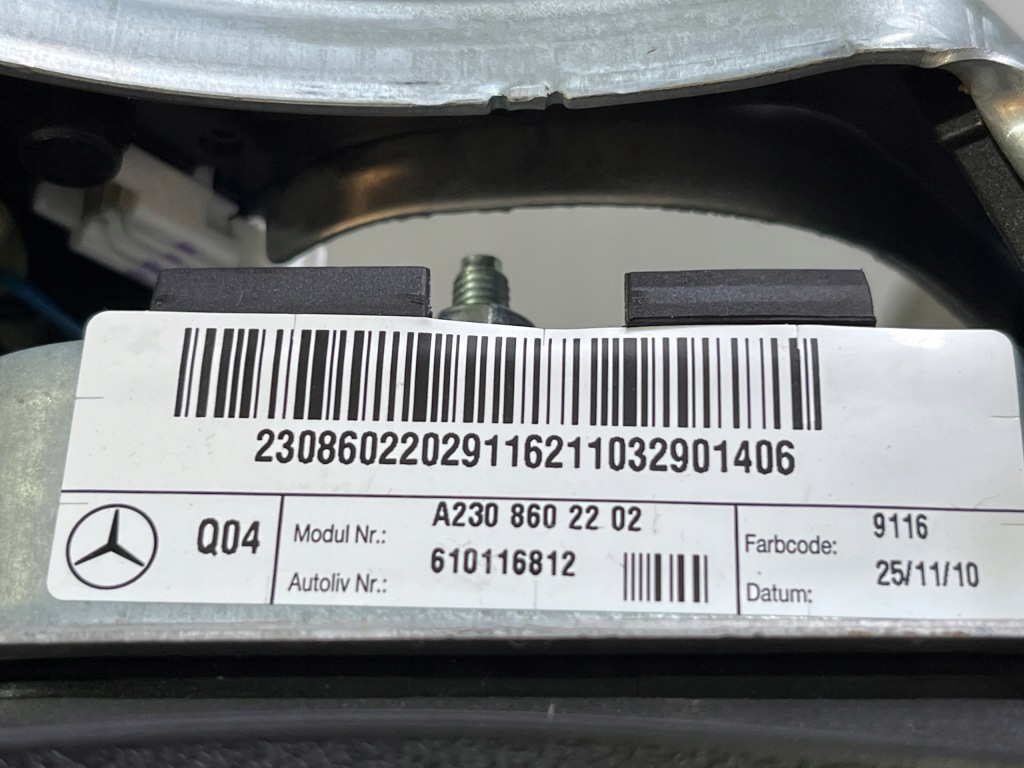 фото №6, Mercedes r230 sl 500 lift подушка безопасности подушка водителя czarna a2308602202