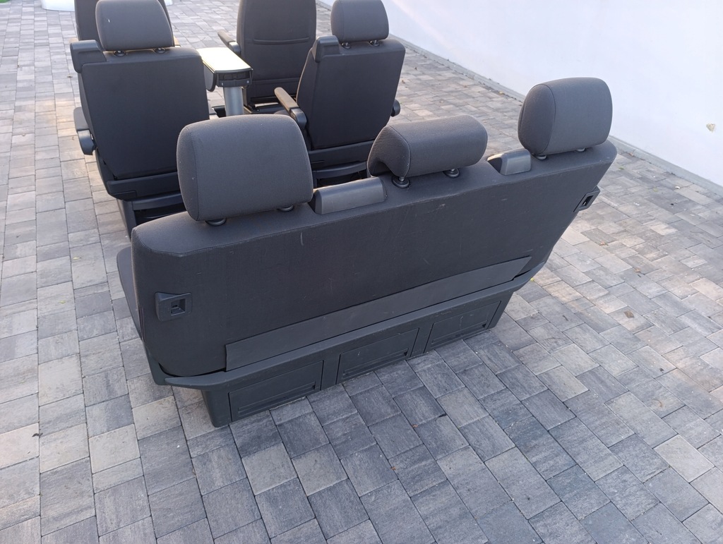 фото №9, Vw t5 t5 lift t6 комплект сидений сиденья multivan stolik заднее сиденье антрацит