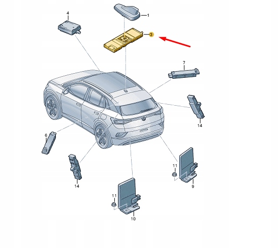 фото №2, Skoda enyaq iv vehicle связь sender/receiver unit 1ea035741d