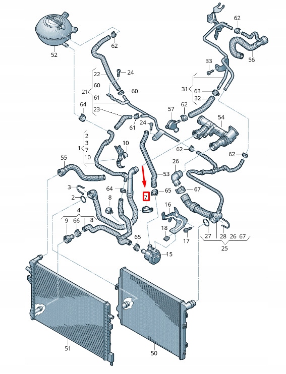 фото №1, Audi q3 8u двигун радіатор охолоджуюча рідина шланг кронштейн 5q0121093cm original
