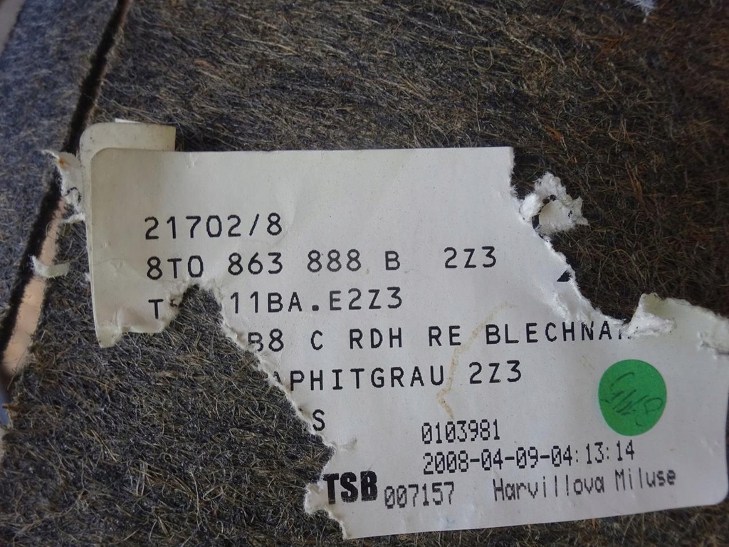 фото №7, Audi s5 a5 8t 3d coupe cabrio оббивка боки підлога багажника kpl