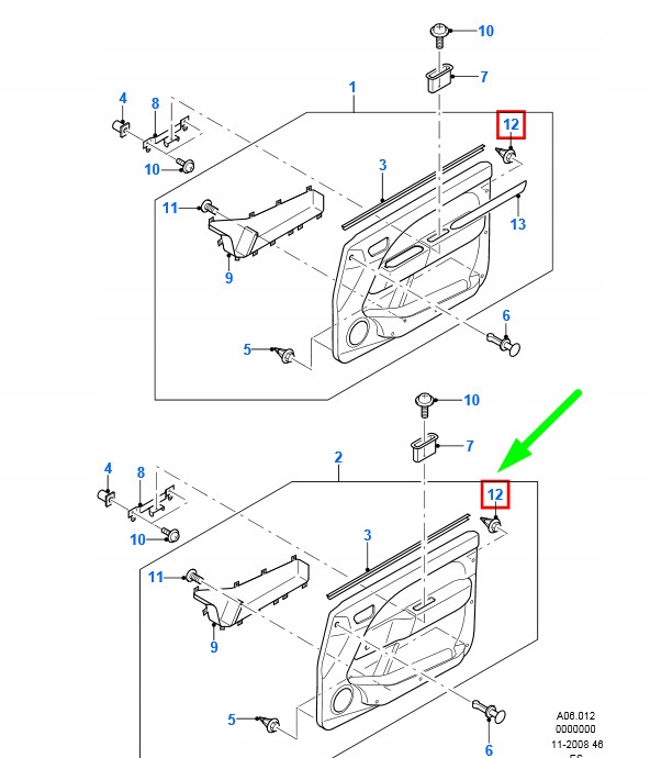 фото №1, Ford ranger mk2 передня частина door trim панель retainer 3420544 original