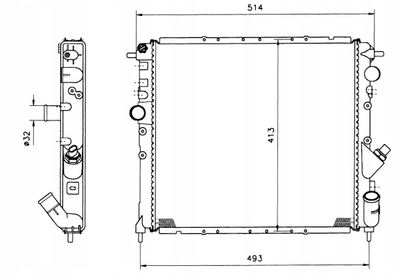 Радіатор двигуна води renault clio 1 1.8 2.0 01.91-09.98 nrf Недорого