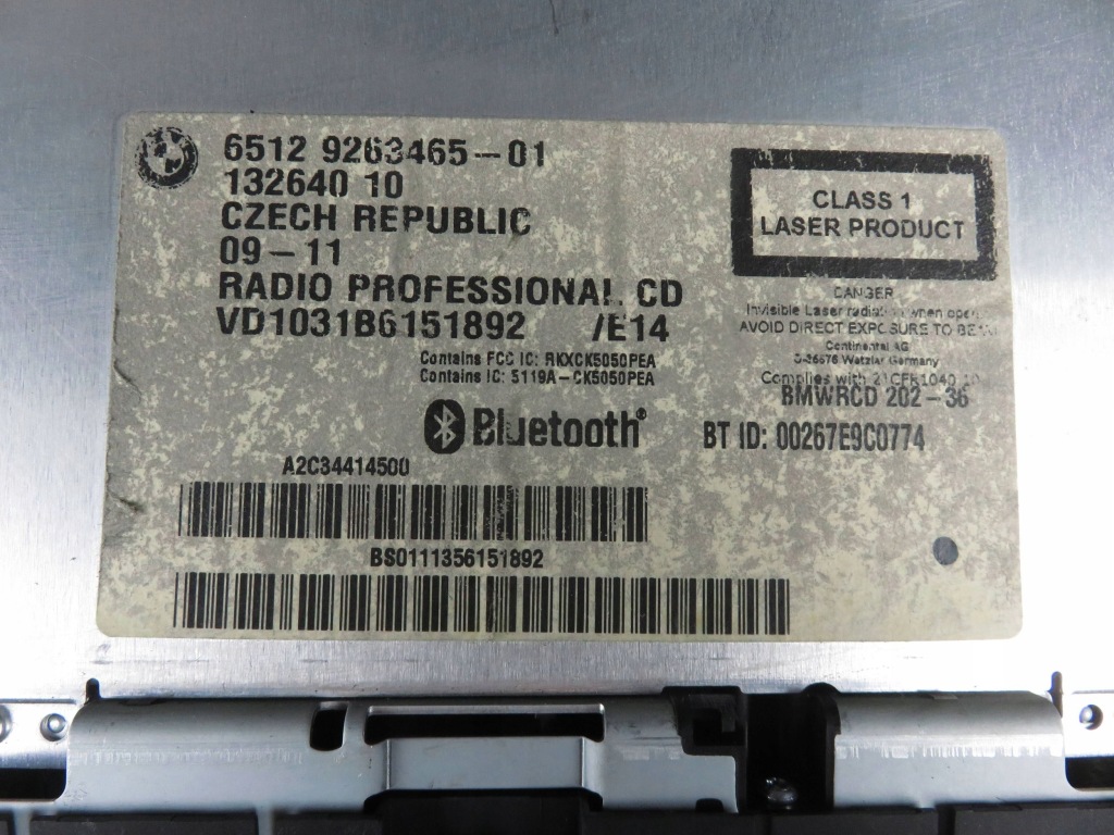 Bmw радіо радіопрогравач professional bluetooth 9263465 Недорого