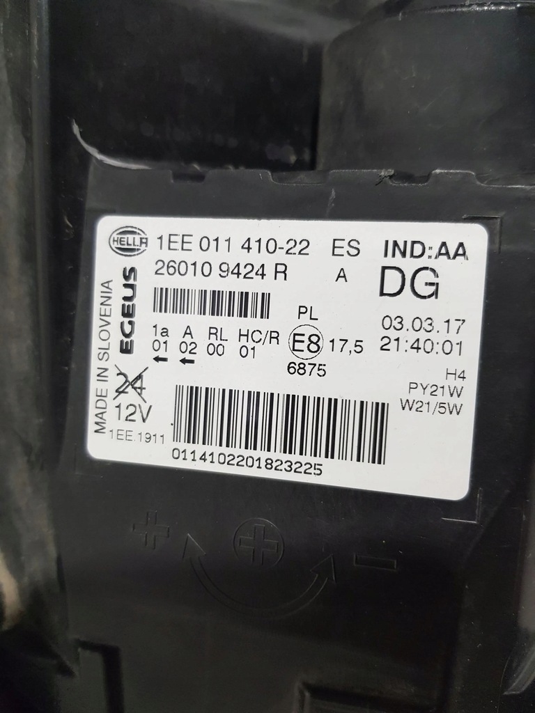 фото №9, Renault trafic iii x82 2016 правая сторона лампа передняя