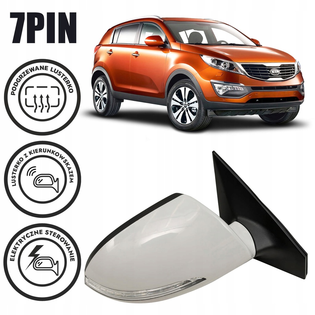 фото №1, Дзеркало електричний 876203w010 kia sportage iii