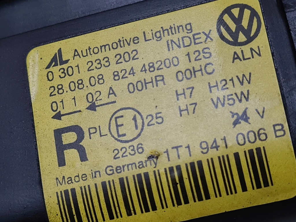 фото №6, Лампа правый перед vw touran lift europa оригинал