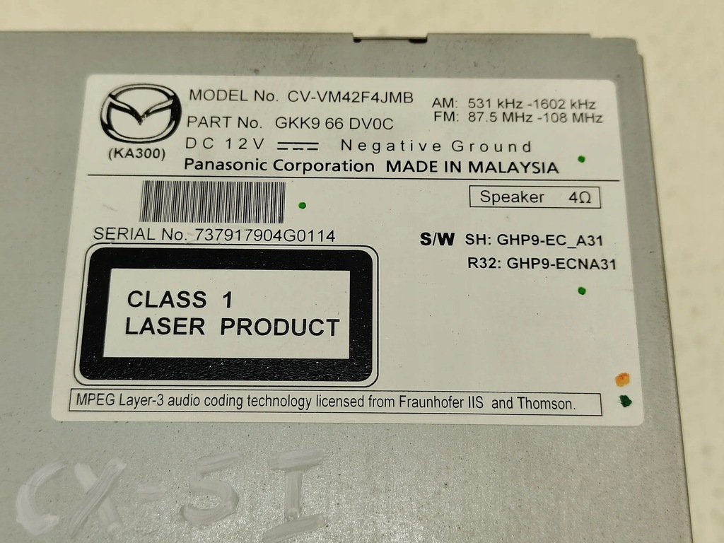 фото №8, Mazda cx-5 1 i 12-14 przed lift радио навигация дисплей gkk966dv0c