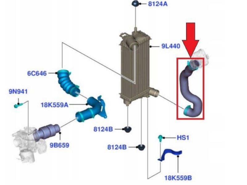 фото №3, Ford transit connect 1.6 tdci шланг труба wąż інтеркулер повітря turbo