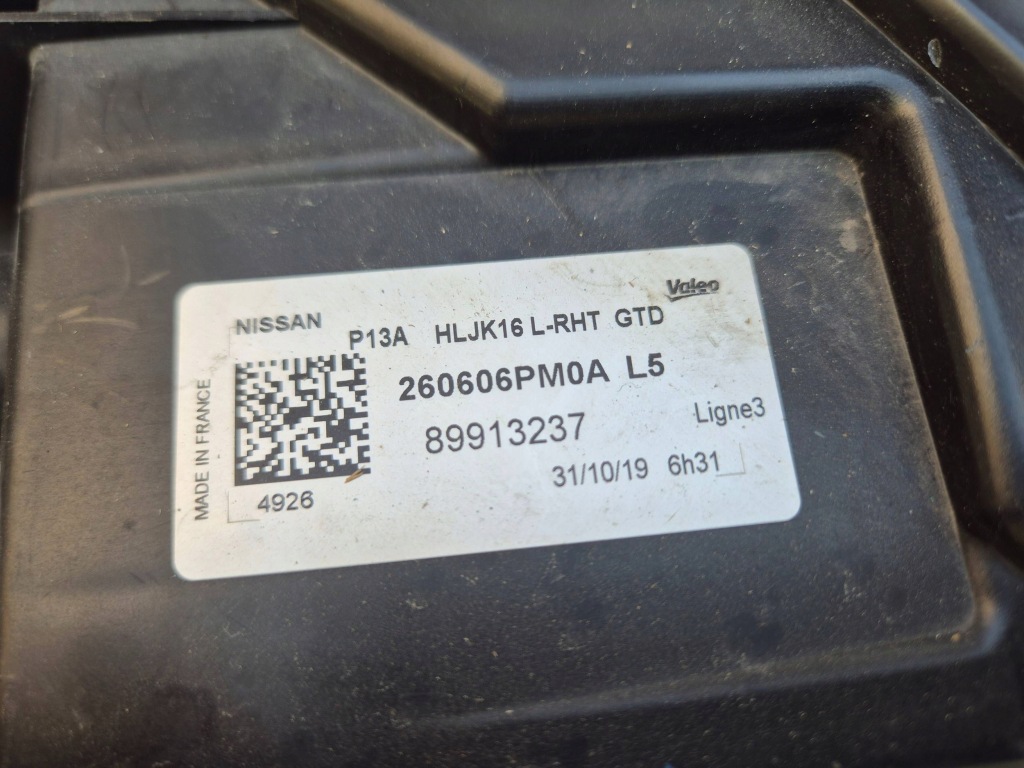 Купить Повреждённая фара перед juke 2 2 f16 19- full led левый передняя 260606pm0a