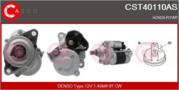 Стартер cst40110as casco honda civic 2 iv Ціна