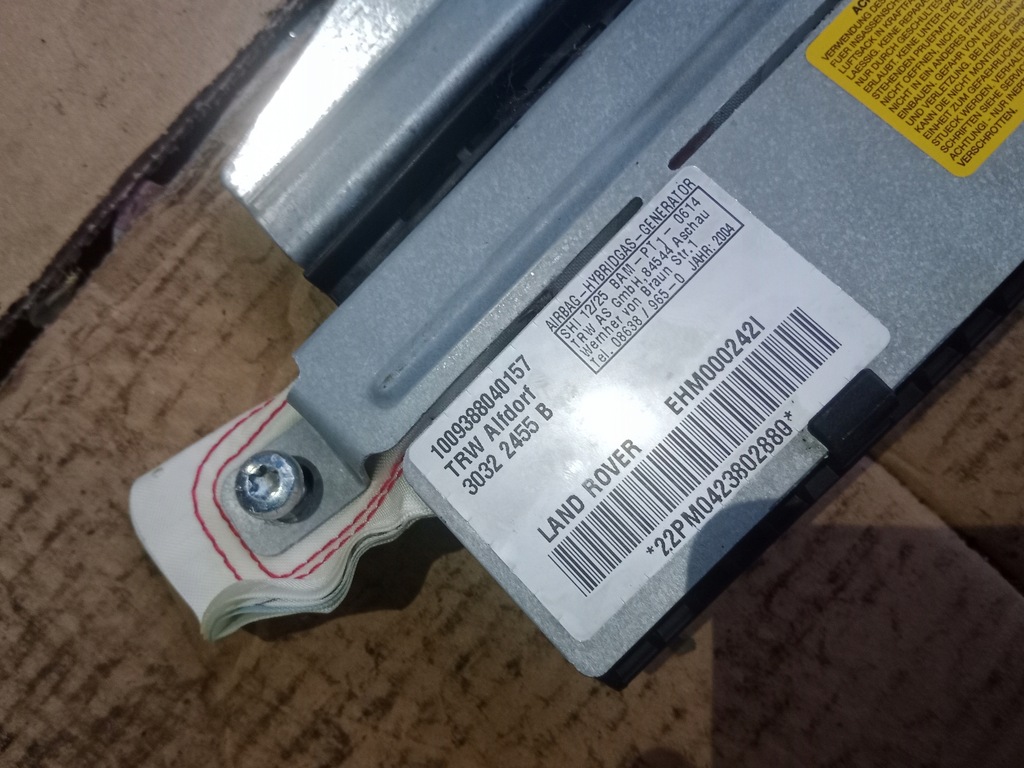 фото №3, Шторка безпеки подушка безпеки права range rover l322 ehm000242