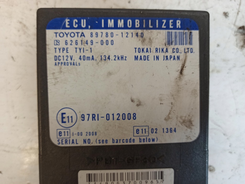фото №8, Toyota corolla e12 модуль иммобилайзер 89780-12140