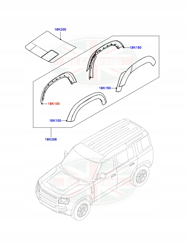 фото №3, Молдинг подкрылок перед правая land rover defender l663 704123487 l8bm16a074ac