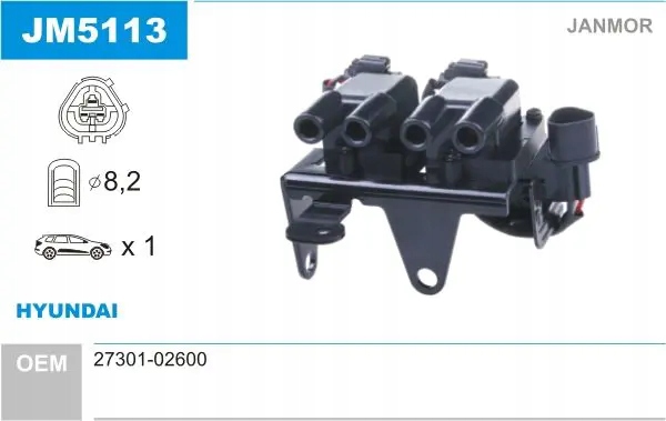 фото №2, Котушка запалювання jm5113 janmor