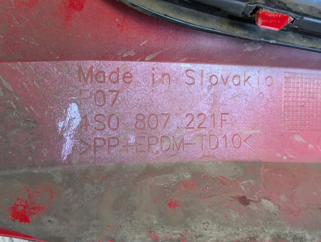 фото №10, Vw up 2016-2023 lift бампер перед передній червоний