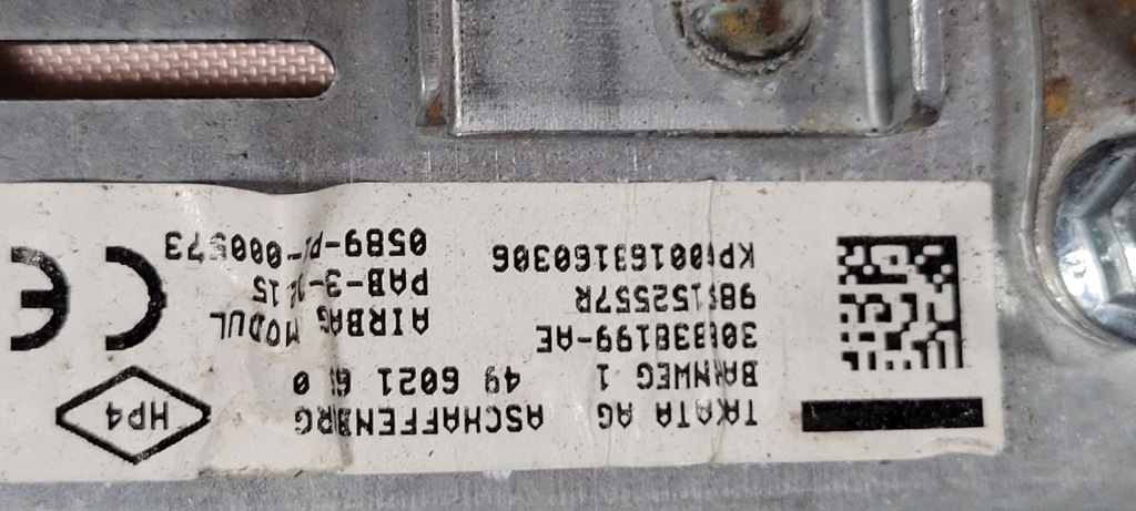 фото №4, Подушка пассажира renault kadjar 985152557r оригинал демонтаж