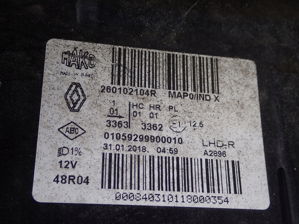 фото №10, Лампа права фара правий renault clio iv lift