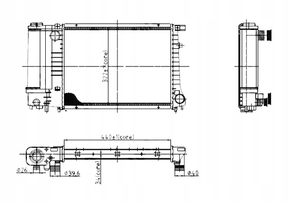 Радіатор води bmw 3 e30 e36 17111712982 1723537 Недорого
