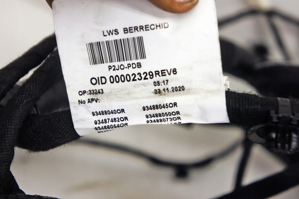 фото №6, Ju065 opel corsa f жгут салона кабины 93488040