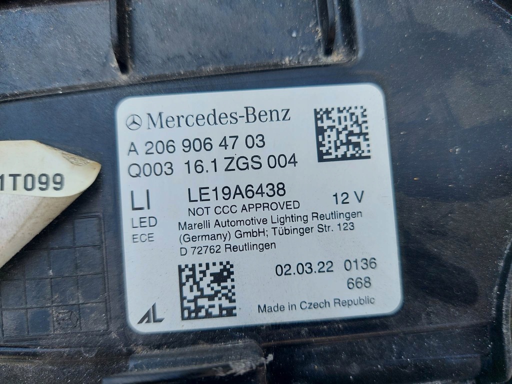 фото №15, Mercedes c klasa 206 лампа левая перед digitallight