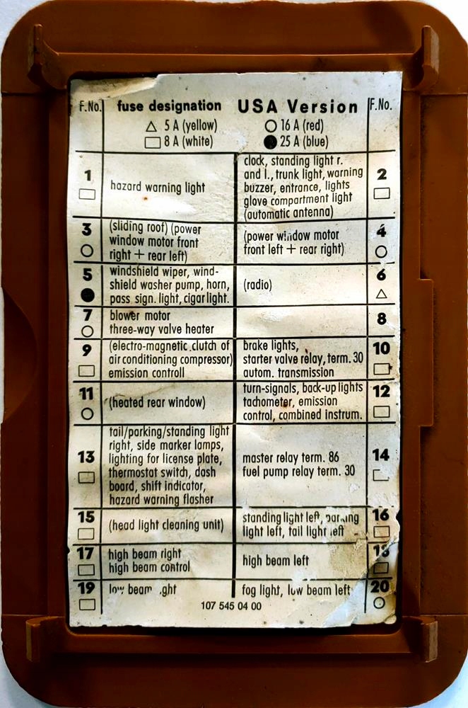 Крышка предохранителей palomino mercedes 107 б/у Недорого