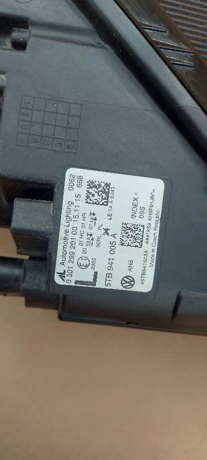 фото №9, Vw touran 2 ii 5tb941005a лампа ліва передня