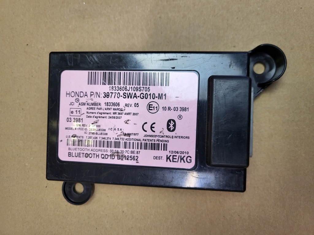 фото №1, Модуль телефона bluetooth honda crv iii lift оригинальный номер eu