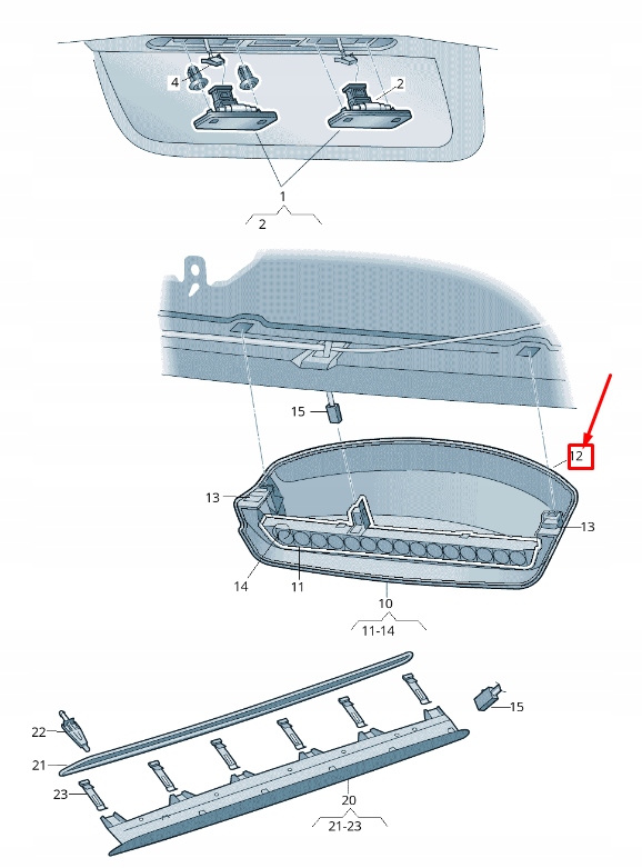 фото №3, Skoda rapid nh rear додатковий brake light cover 5jh945147a9b9