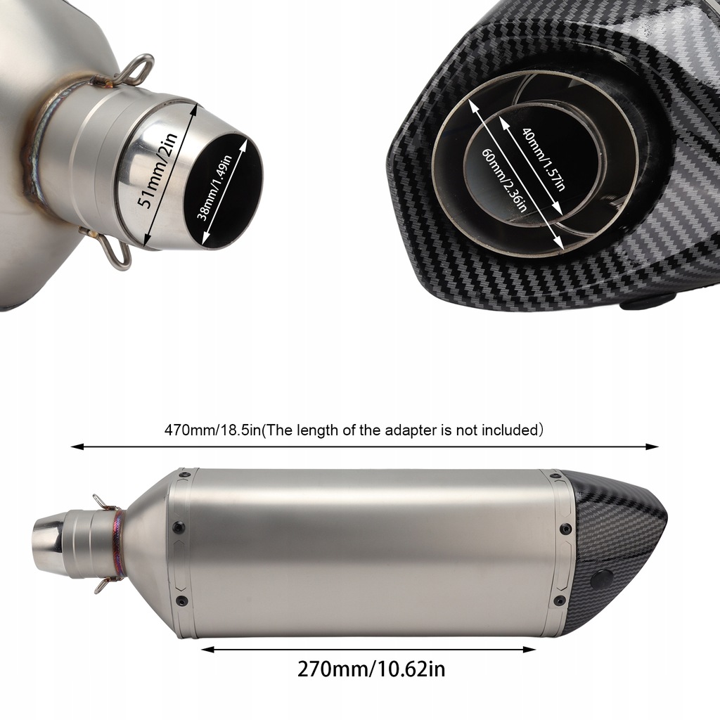 фото №8, 470mm труба вихлопна motocykla стійка na rdzę