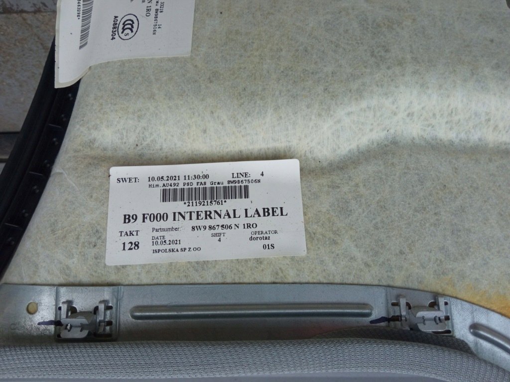 фото №8, Audi a4 b9 lift avant kombi стеля стеля панорама 8w9867506n