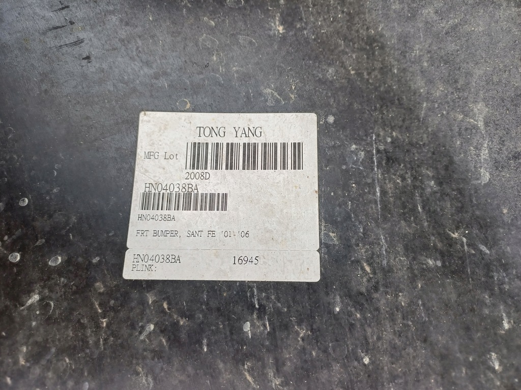 фото №9, Hyundai santa fe 1 i 01- бампер перед передний