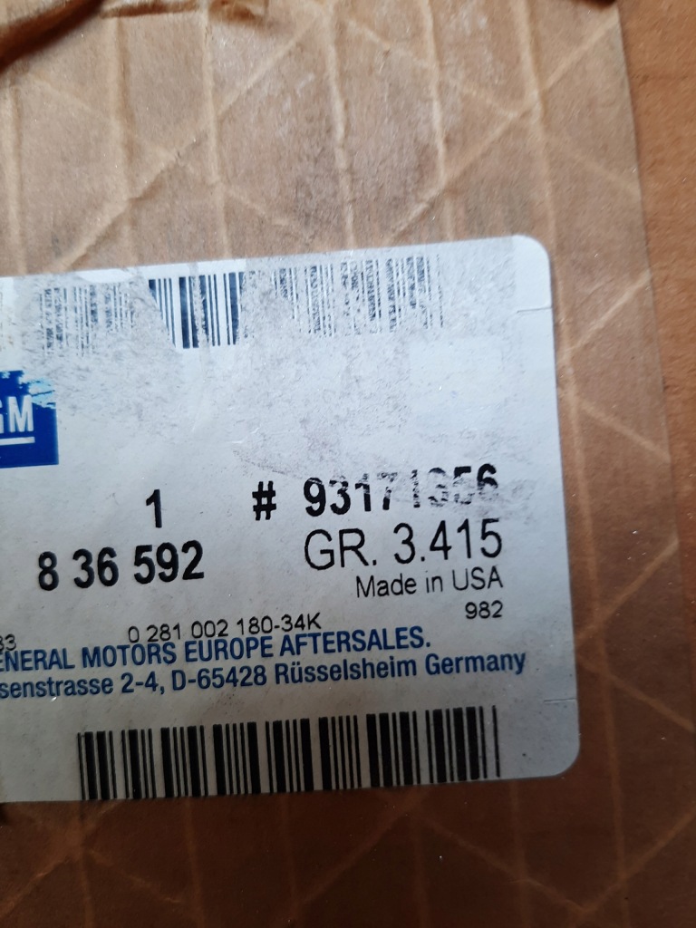 Расходомер воздуха opel оригинальный номер 93171356 Оригинал