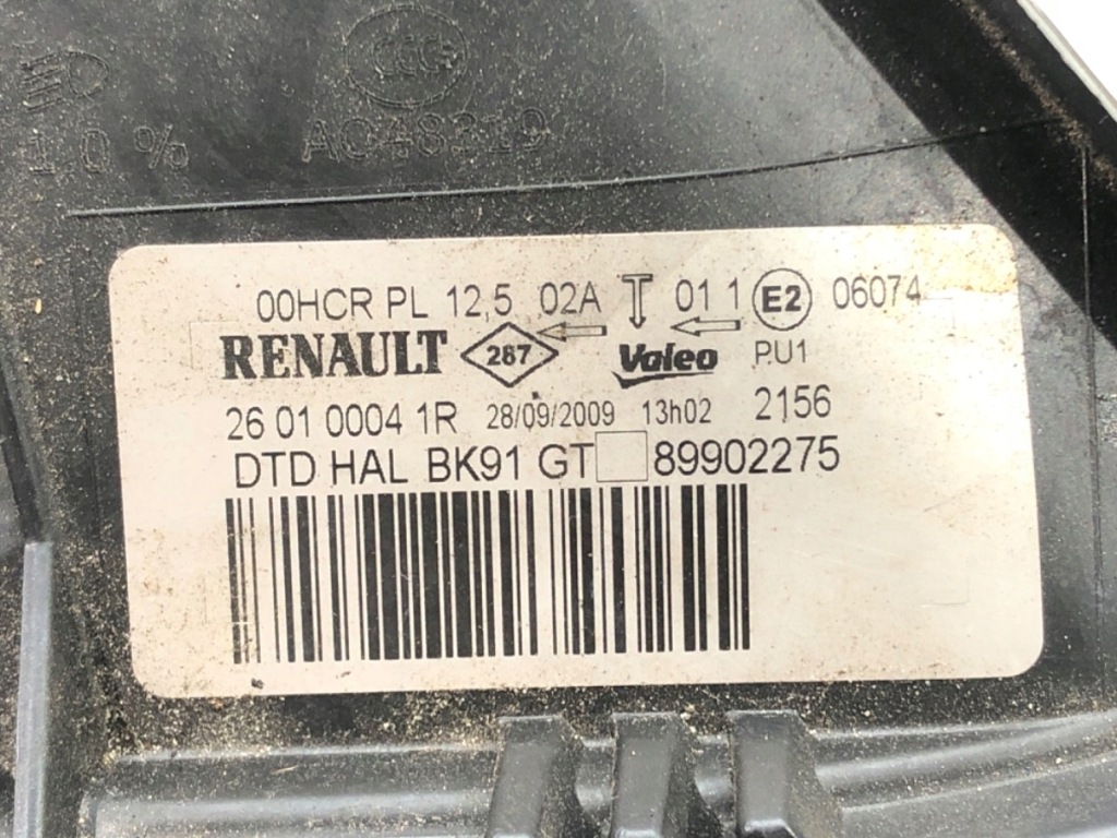 фото №4, Фара правый перед renault laguna iii 260100041r 07-15 лампа