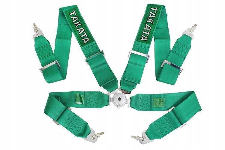 Купить Ремни спортивные 4p 3" green - takata replica