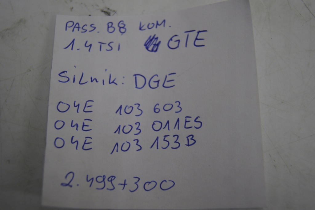 фото №11, Двигун блок двигуна dół двигуна dge passat b8 gte 1.4 tsi