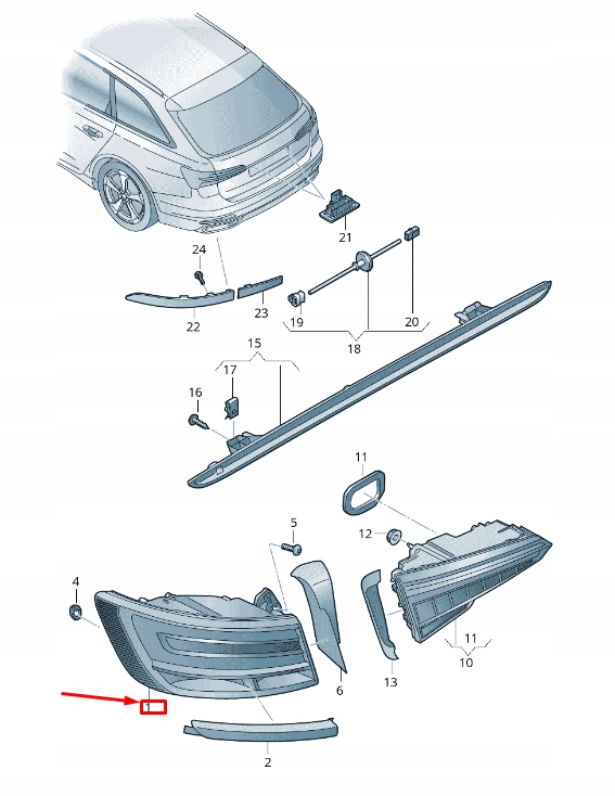 фото №1, Audi a6 c8 rear left задній ліхтар 4k5945223a