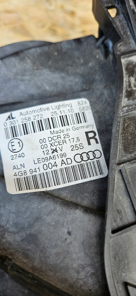 фото №11, Лампа правый перед передняя audi a7 c7 europa 4g8941004ad направляющая комплектная