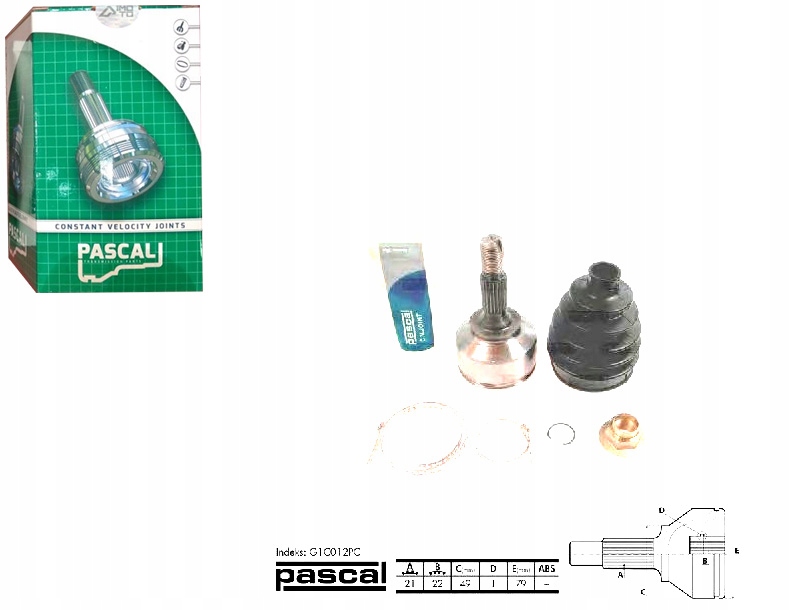 фото №1, Pascal шарнир приводной наружный citroen c2 c3 i