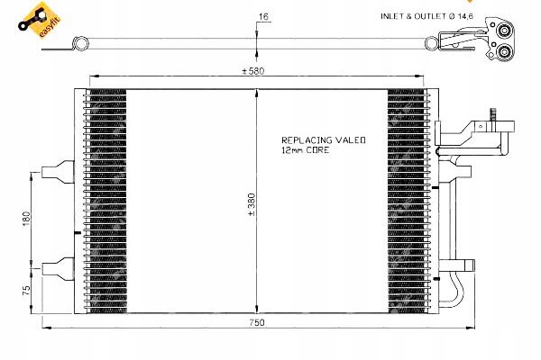 фото №1, Конденсатор кондиционера volvo c30 s40 v50 04- nrf