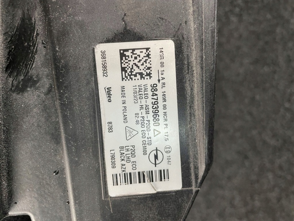 фото №15, Opel mokka b ii 20- лампа права перед передня 9847939180 jedna штука