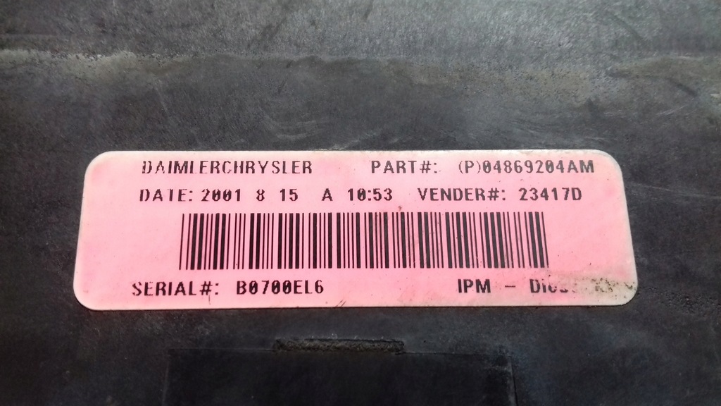 фото №10, Бортовой компьютер 0281010814 набор иммобилайзер chrysler voyager iv 2.5 crdi 00-