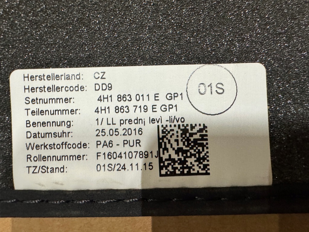 фото №7, Audi a8 s8 4h коврики велюровые оригинал комплект 4h1863011e gp1 demo 18km